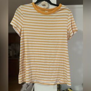 Old Navy Basic yellow and white striped T-Shirt